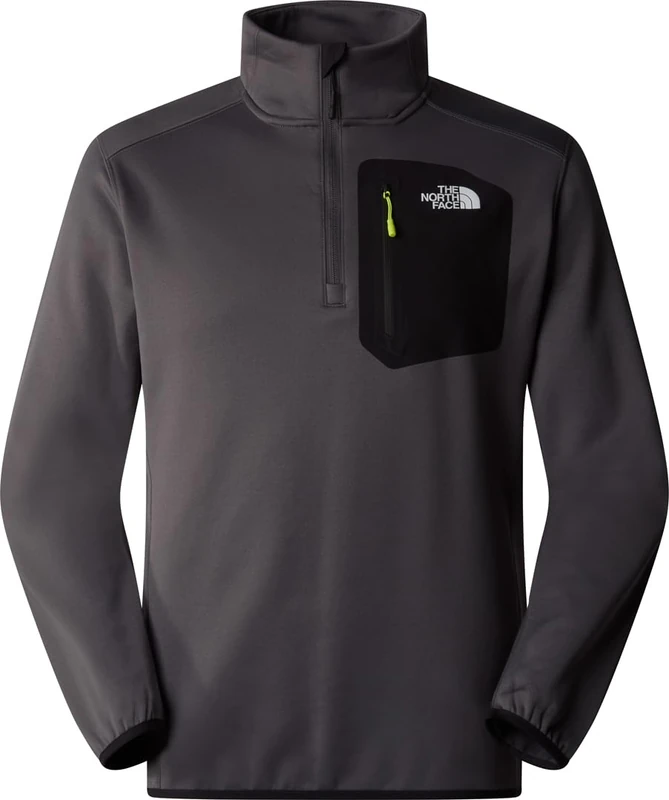 The North Face Men's Crest 1/4 Zip Sweatshirt, Anthracite Grey/Tnf Bla, S