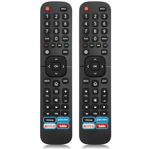(Pack of 2) Universal Remote Control for Hisense LED Smart TV, Compatible with Hisense TV Remote EN2B27 EN2BS27H Replacement