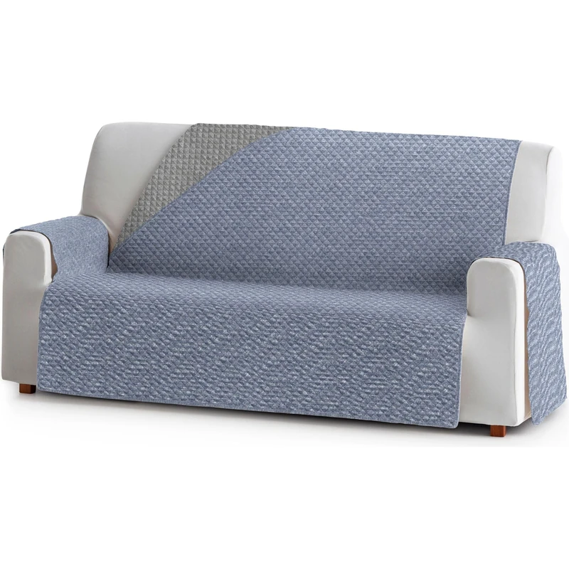 ECOMMERC3 | Reversible Sofa Cover Size 3 Seater Practical and Versatile Protection – Blue Reversible Sofa Cover Easy to Place, Ideal for Sofas and Pets