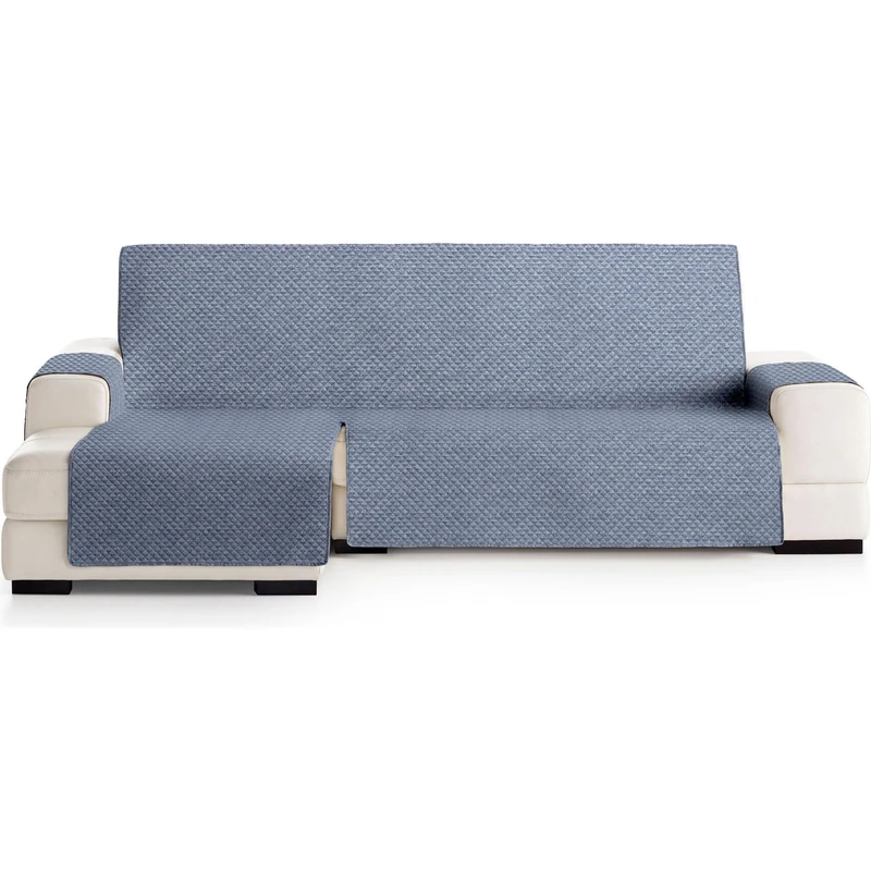 ECOMMERC3 | Normal Left Chaise Longue Sofa Cover - Versatile Fit and Easy to Install - Blue Right Chaise Longue Sofa Cover, Ideal for Partial Protection and Use with Pets