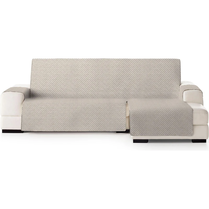 ECOMMERC3 Chaise Longue Extra Right Sofa Cover Versatile and Easy to Place – Beige Right Chaise Longue Sofa Cover, Ideal for Partial Protection and Use with Pets