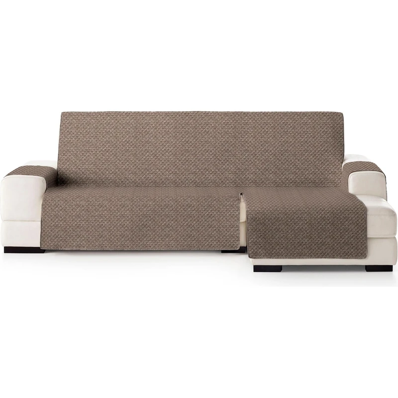 ECOMMERC3 Chaise Longue Extra Right Sofa Cover Versatile and Easy to Install - Brown Right Chaise Longue Sofa Cover Ideal for Partial Protection and Use with Pets