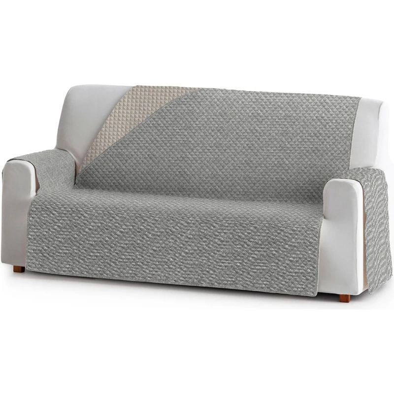 ECOMMERC3 | Reversible Sofa Cover Size 4 Seater Practical and Versatile Protection – Grey Reversible Sofa Cover Easy to Place, Ideal for Sofas and Pets