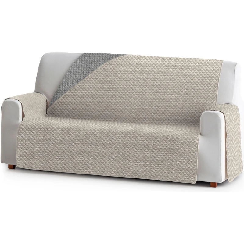 ECOMMERC3 | Reversible Sofa Cover Size 3 Seater Practical and Versatile Protection – Reversible Sofa Cover Beige Easy to Place, Ideal for Sofas and Pets