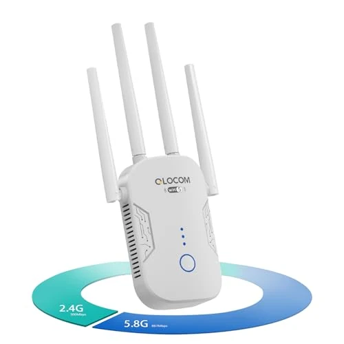 WiFi Booster,WiFi Extender Booster 1200Mbps WiFi Booster Range Extender Dual Band 5GHz & 2.4GHz