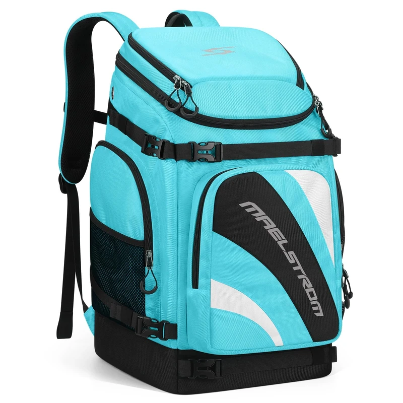 Maelstrom Ski Boot Bag，Large Ski Boot Travel Bag for Men Women，Waterproof Snowboard Boot Backpack for Travel Stores Gear Including Ski Helmet, Goggles, Gloves, Skis, Snowboard & Accessories, Lake