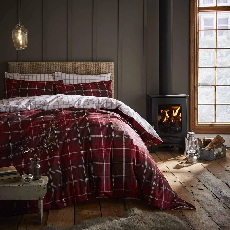 Catherine Lanfield Tartan Check J. Duvet Cover for Bed 90 cm - Image 1