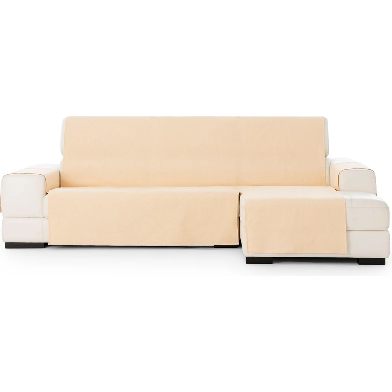 ECOMMERC3 | Extra Right Size Chaise Longue Sofa Cover - Easy Installation Chaise Longue Sofa Cover with Elastic Bands Mustard Colour Compatible with Left or Right Chaise Longue Sofas