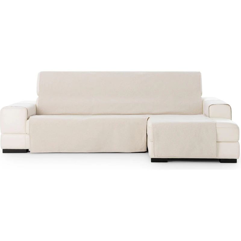 ECOMMERC3 | Extra Right Size Chaise Longue Sofa Cover – Easy Installation Chaise Longue Sofa Cover with Elastic Bands Grey Compatible with Left or Right Chaise Longue Sofas