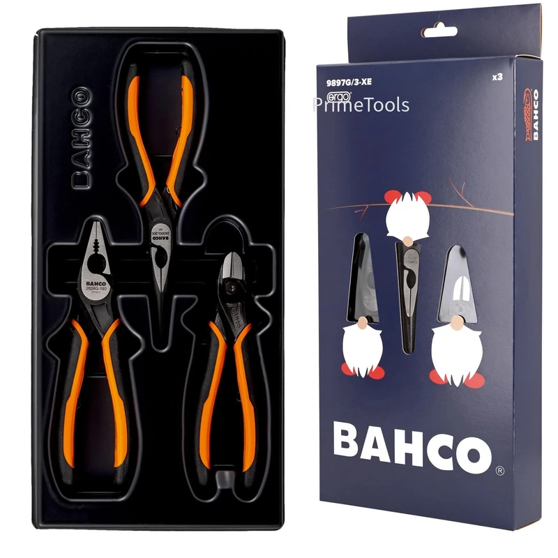 Bahco 9897G/3-XE “All-Round” 3 Piece Ergo Plier Set – Christmas Edition