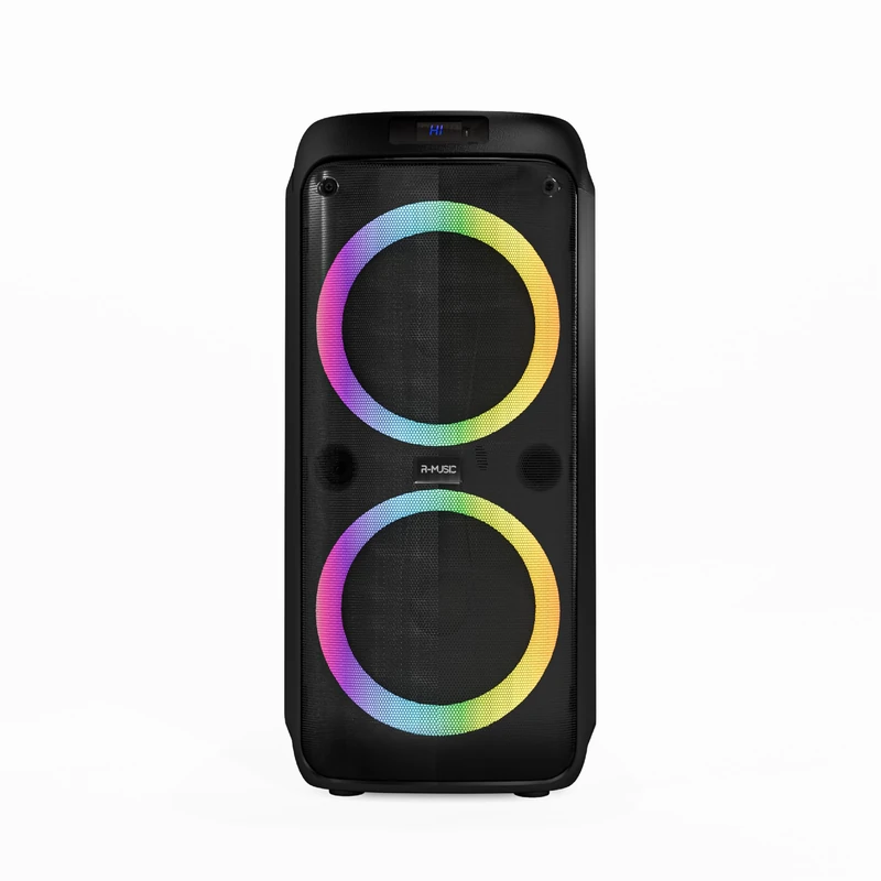 R-MUSIC – Party Boost M – High Power Speaker – Bluetooth 5.3, 11h autonomy, RGB, Karaoke mode, Wired microphone, Integrated handle, Equalizer