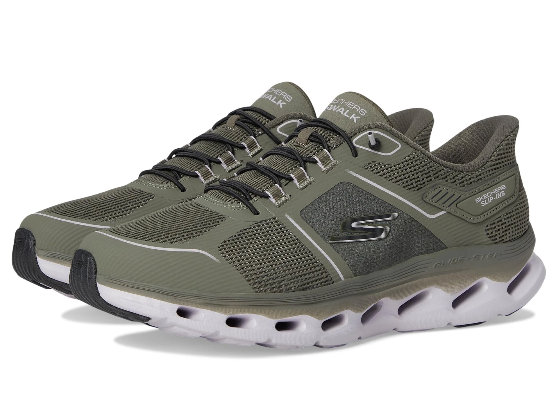 Skechers Women's Go Walk Glide Step 2.0 Elektra Hands Free Slip-ins Trainers, Olive Leaf for Me Leaf It to Me, 35.5 EU