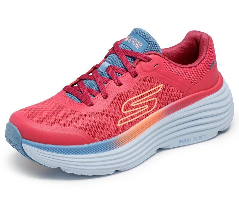 Skechers Women's Max Cushioning Endeavour Canova Sneaker, Red/Multi, 7 UK