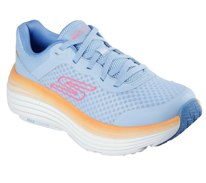 Skechers Women's Max Cushioning Endeavour Canova Sneaker, Blue Synthetic/Orange Trim, 5.5 UK