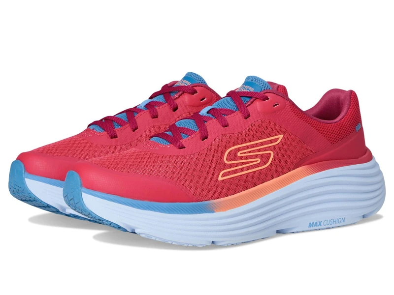 Skechers Women's Max Cushioning Endeavour Canova Sneaker, Red/Multi, 4.5 UK