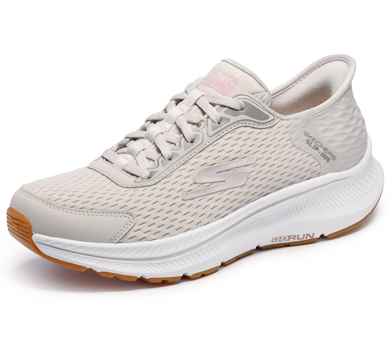 Skechers Women's Go Run Consistent 2.0 Mile Sneaker, Natural/Pink, 10