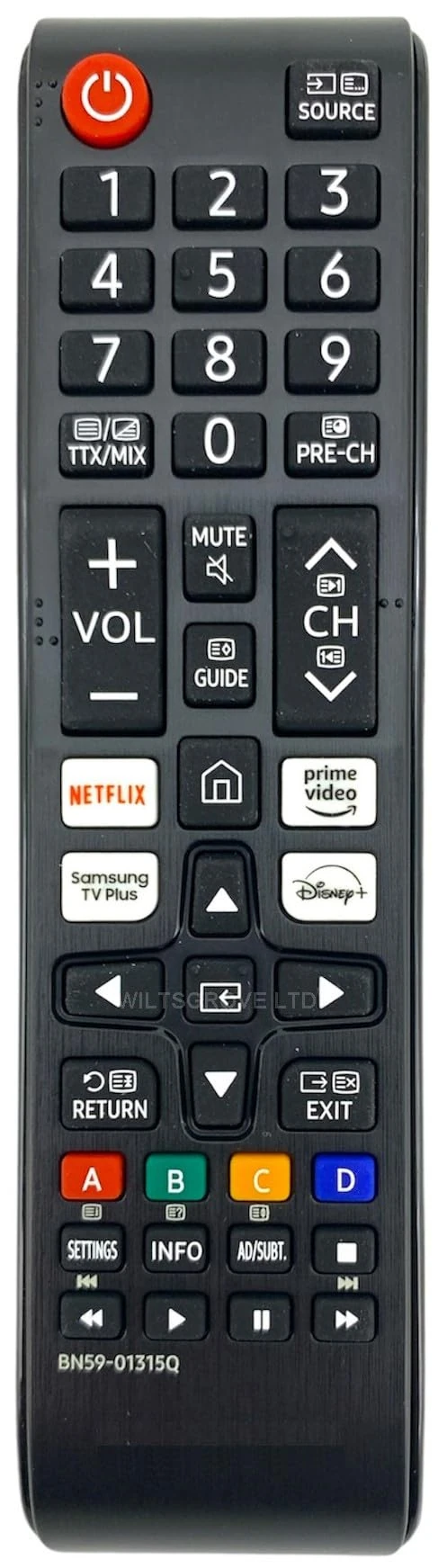 Genuine Replacement BN59-01315Q TV Remote Control Compatible with Samsung UE55TU7100 QE55LST7TC Ultra HD Smart LED