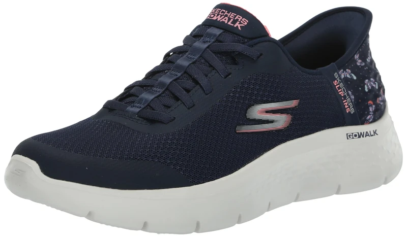 Skechers Women's Go Walk Flex Eva Hands Free Slip-ins Sneaker, Navy/Pink, 3 UK Wide