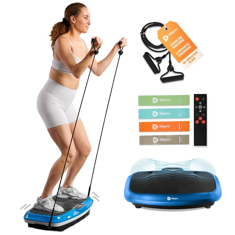 LifePro Vibration Plate For Weight Loss | Turbo 3D | Dual Motor Oscillation & Pulsation, Whole Body | Vibration Plate Exercise Machine For Lymphatic Drainage | Vibrating Plate | Blue