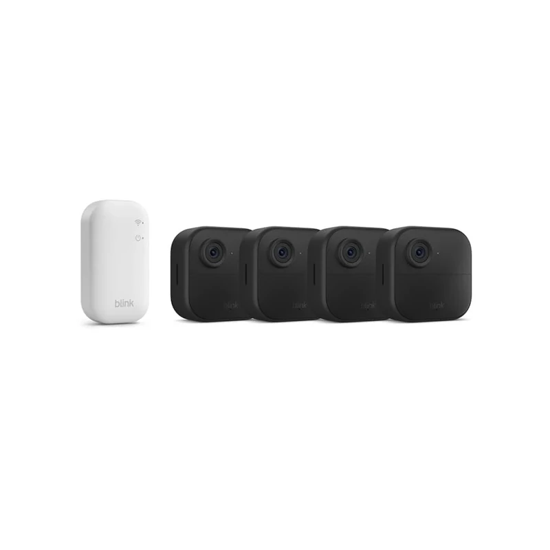 Blink Outdoor 4 camera – Wireless HD smart security camera, two-year battery life, enhanced motion detection, works with Alexa - 4 camera system with Sync Module Core incl. - IP65
