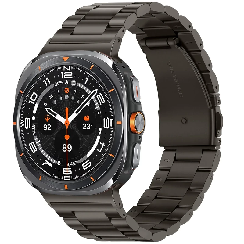 Tasikar Stainless Steel Straps Compatible with Samsung Galaxy Watch Ultra 47mm (2025/2024), No Gap Men Women Genuine Band for Galaxy Watch Ultra 47mm (2025/2024),Graphite