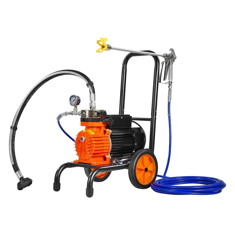 VEVOR High Pressure Airless Membrane Sprayer, 900W 1800PSI 1.8L/Min Sprayer with Extension Bar, for Indoor Outdoor Painting Supplies Fences