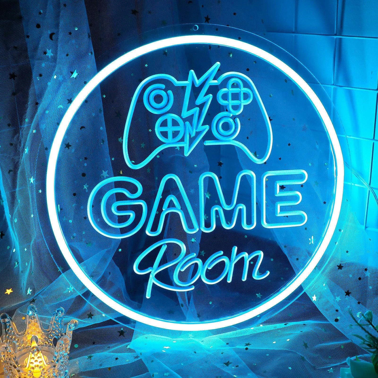 DWOOKE Game Room Neon Sign for Gamer Room Decor,Powered by USB Engrave Art Light Dimmable Gaming Light Neon Sign for Wall Decor Bedroom,Game Zone,Best Gamer Gifts for Boys,Kids