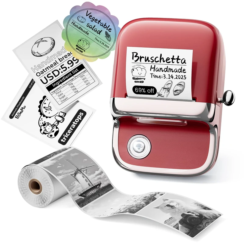 Phomemo M150 Label Maker Machine, 2024 Upgraded Thermal Portable Label Maker, Bluetooth Barcode Label Printer Compatible with iOS and Android for Name, Jewellery, Retail, Home Office & Small Business