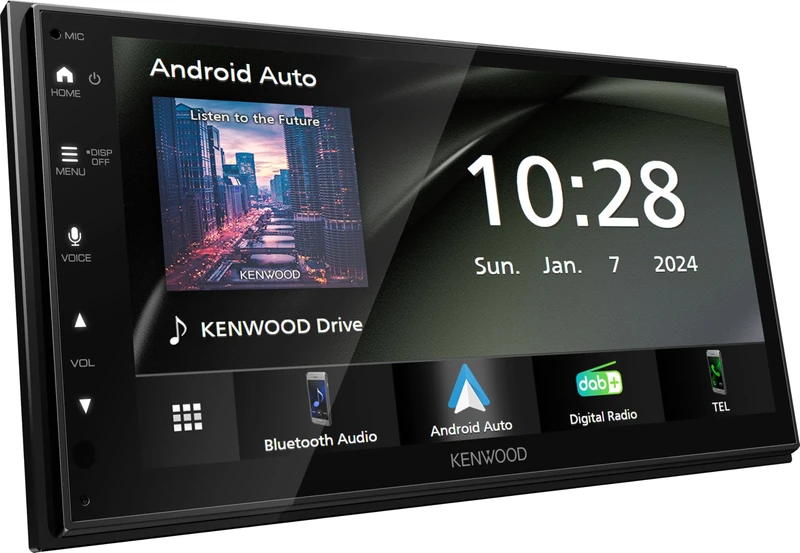 Kenwood DMX5023DABS Digital Car Stereo, 7-inch Display, Apple CarPlay, Android Auto, GPS Navigation, USB, Bluetooth
