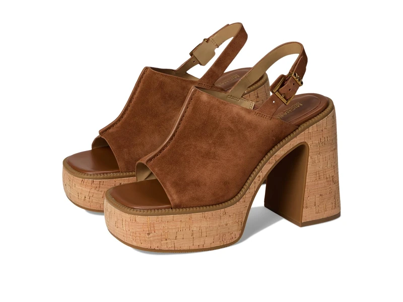 Michael Kors 40R5LEMS1S-230 LEIA PLATFORM SANDAL Women LUGGAGE UK 6