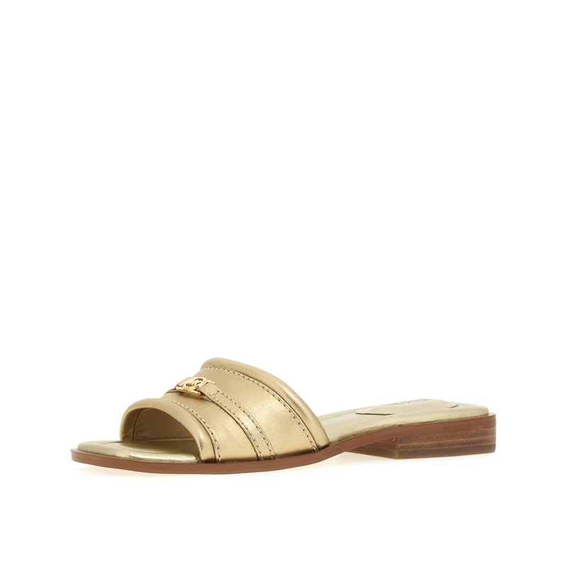 Michael Kors 40R5MAFS1M-740 MANDY SLIDE SANDAL Women PALE GOLD UK 7.5
