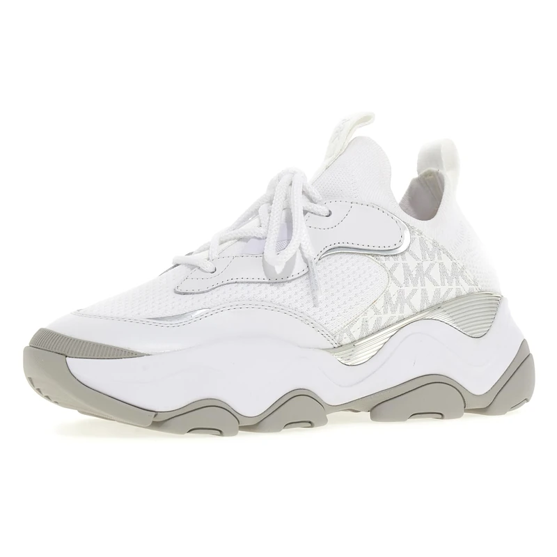 Michael Kors 43R5ATFS1L-119 Atlas Knit Trainer Women Bright WHT UK 4