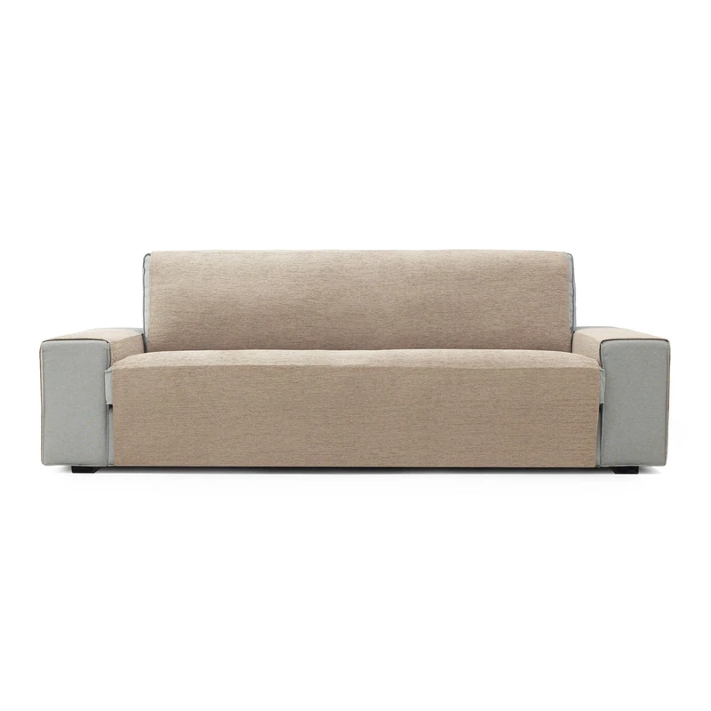 FAVERTI® Sofa Cover 3 Seater 160 cm | PEGO Model | Beige | Chenille Extra Soft Touch, Quality Sofa Protector Made in Spain with Recycled Material