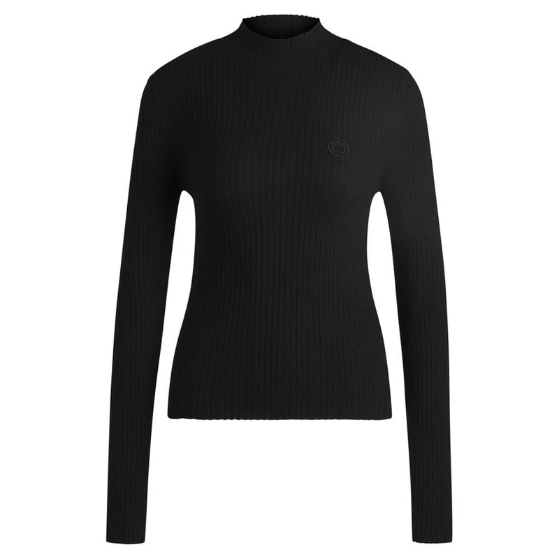 HUGO Women's Sarmie_B Knitted_Sweater, Black, L