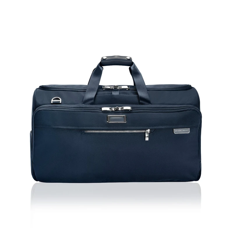 Briggs & Riley Garment Holdall Bag for Travel - Cabin Suit & Dress Bag for Men & Women, Hanging Garment Weekender Bag with Hook, Convertible 2 in 1, Separate Shoe Pocket - Baseline Collection, Navy