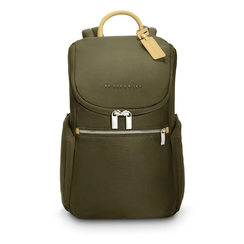Briggs & Riley Women's Rhapsody U-Zip Backpack Laptop, Olive, Small