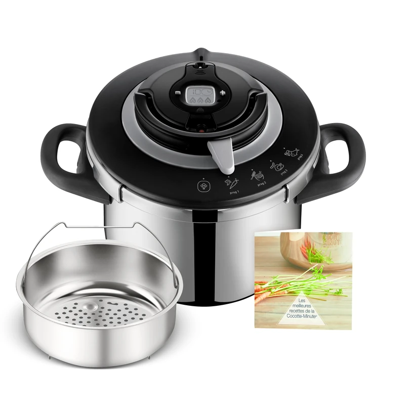 SEB Clipso+ CHEF 6L, Pressure cooker, 4-6 persons, Induction, 4 cooking programs, Quick cooking, One-handed opening and closing of the lid, P4550700