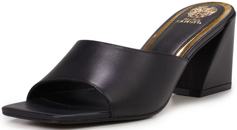 Vince Camuto Women's Sacha Block Heel Mule Sandal Heeled, Black, 4.5 UK