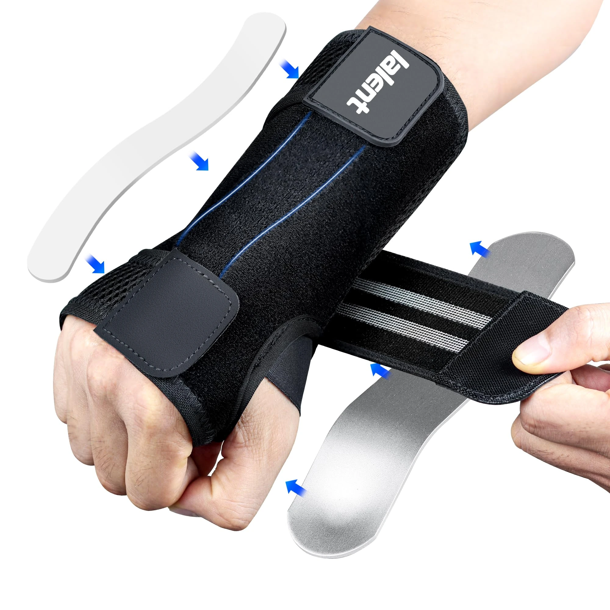 Lalent Carpal Tunnel Wrist Support Brace with Metal Splint Stabilizer Wrist Splint for Men and Women Hand Support for Arthritis Tendonitis, Sprains, Pain Relief RSI, Sports Protect (Right Hand, S/M)