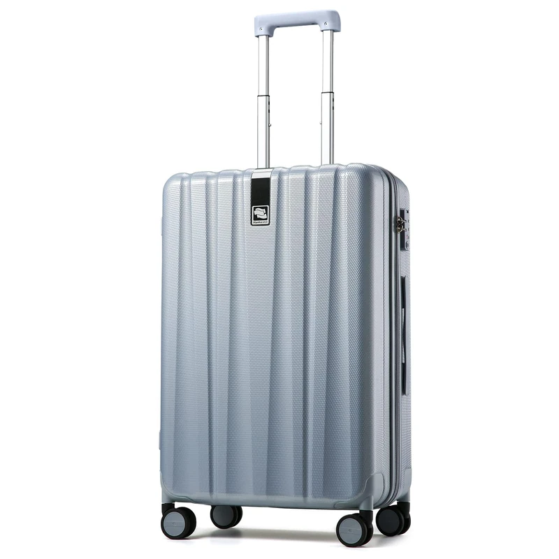 Hanke Underseat Carry On Luggage Suitcase with Wheels 14in 16in 20in 24in 29in Spinner TSA Luggage Lighweight PC Hardside Rolling Suitcases Travel Bag, Grey, 3-Piece Set（20/24/29）