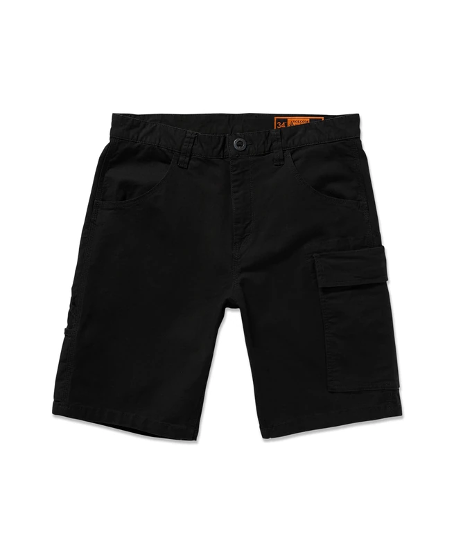 Volcom Men's Caliper Ii Relaxed Fit Workwear Work Short Casual, Black, 38