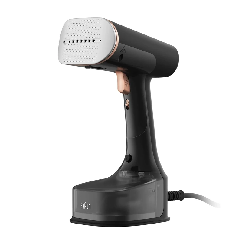 Braun QuickStyle 7 GS7077BK, Vertical Iron With Double Heated Plate FreeGlide 3D, Fast Heating Vertical Steamer, Steam 35 g/min, Capacity 250 ml, Cable 3 m, 1600W, Black