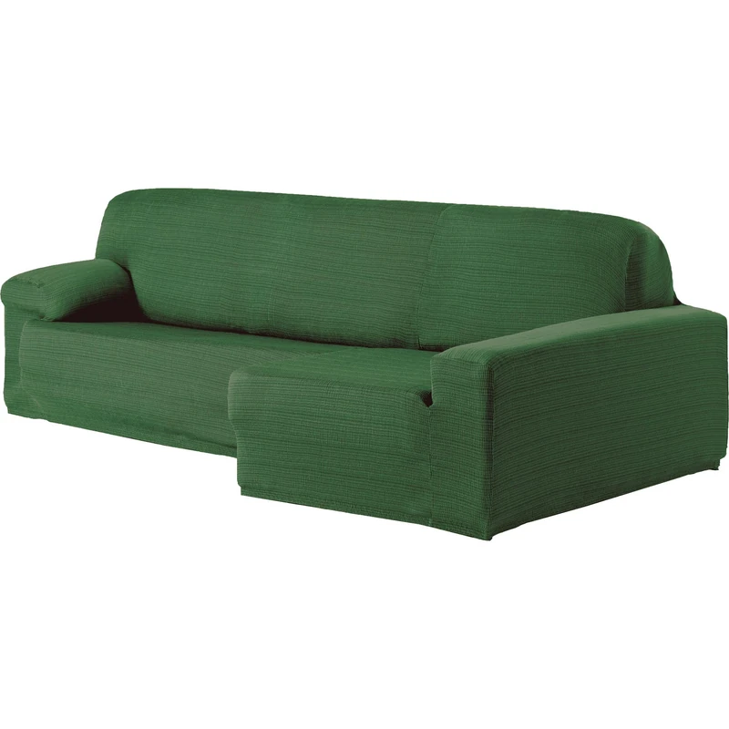 ECOMMERC3 | Chaise Longue Sofa Cover Long Right Arm Elastic Jacquard – Green Chaise Longue Sofa Cover Universal Fit with Gripping Foams and Non-Slip Rubbers