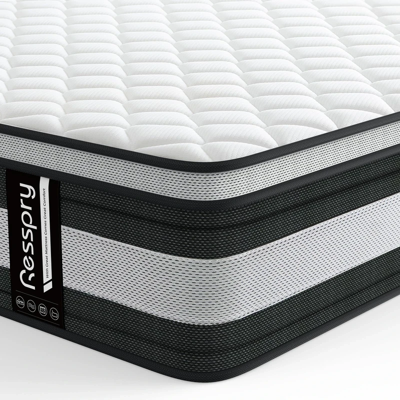 Resspry Single Mattress,27 CM Hybrid With Breathable Memory Foam,Individually Pocket Spring,Pressure Relief,Mattress in a Box