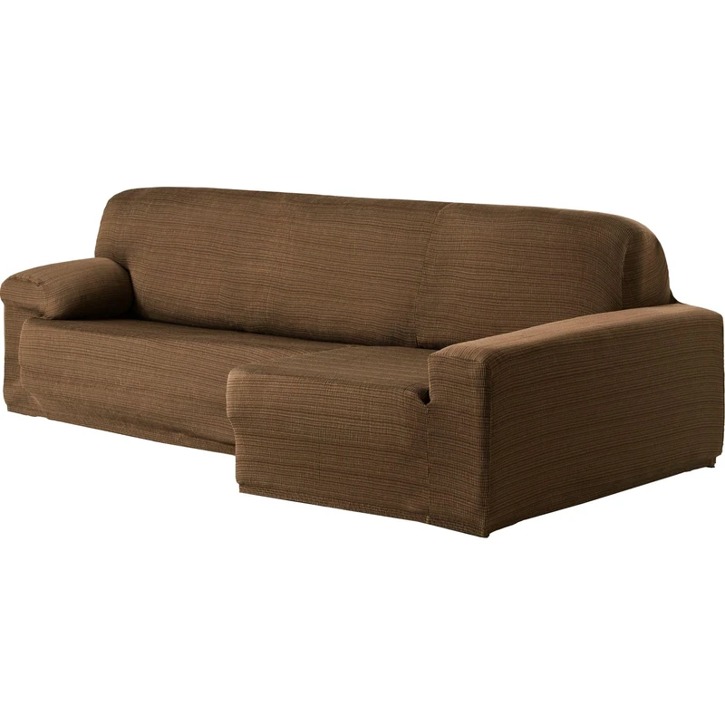 ECOMMERC3 | Chaise Longue Sofa Cover Long Right Arm Elastic Jacquard – Brown Chaise Longue Sofa Cover Universal Fit with Gripping Foams and Non-Slip Rubber - Image 1
