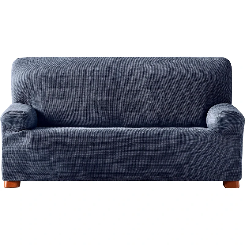ECOMMERC3 Jacquard Elastic Sofa Cover 4 Seater Universal Fit and Breathable – Blue Sofa Cover Protection Anti-Wear Non-Slip Design with Elastic Band