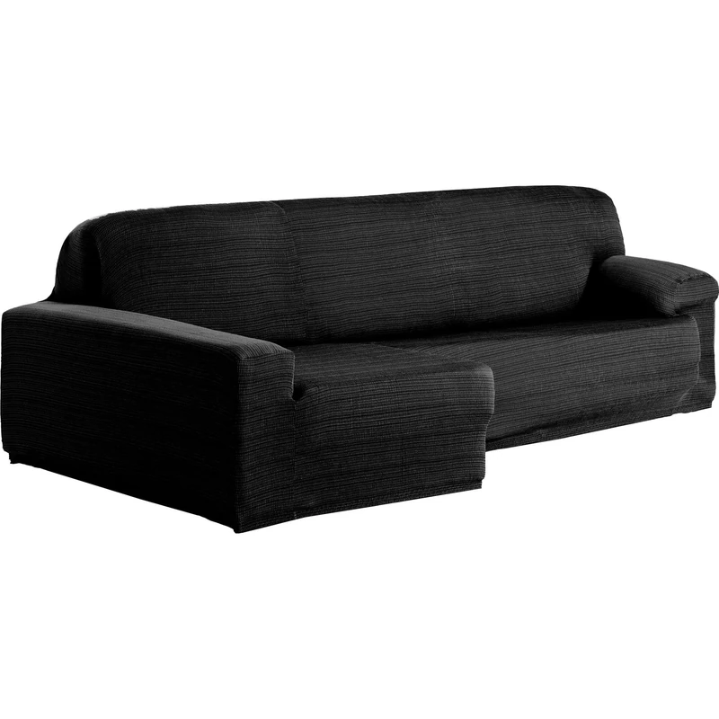 ECOMMERC3 | Chaise Longue Sofa Cover Left Arm Long Arm Elastic Jacquard – Dark Grey Chaise Longue Sofa Cover Universal Fit with Gripping Foams and Non-Slip Rubber - Image 1
