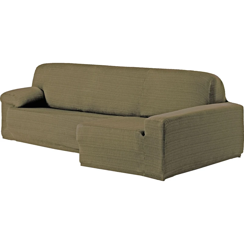 ECOMMERC3 | Chaise Longue Sofa Cover Long Right Arm Elastic Jacquard – Taupe Chaise Longue Sofa Cover Universal Fit with Gripping Foams and Non-Slip Rubbers