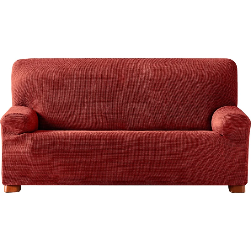 ECOMMERC3 Jacquard Elastic Sofa Cover 4 Seater Universal Fit and Breathable – Burgundy Sofa Cover Protection Anti-Wear Non-Slip Design with Elastic Band