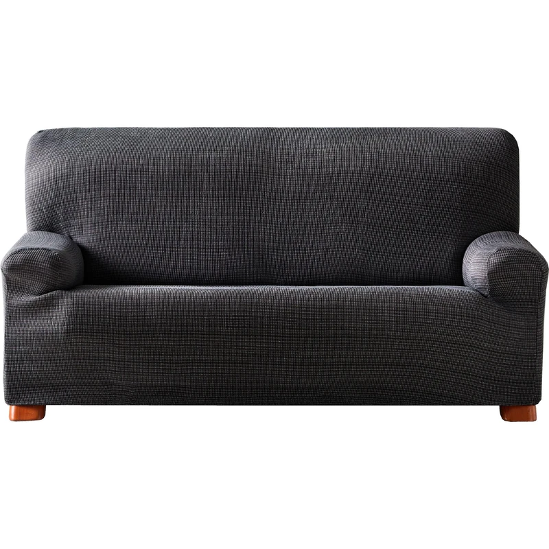 ECOMMERC3 Jacquard Elastic Sofa Cover 4 Seater Universal Fit and Breathable – Dark Grey Sofa Cover Protection Anti-Wear Non-Slip Design with Elastic Band